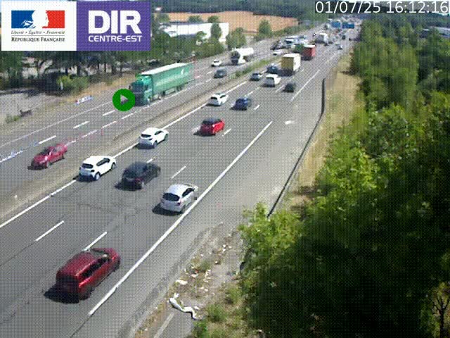 Caméra de circulation à Saint-Priest à la jonction entre l'A43 et l'A46 en direction de Marseille