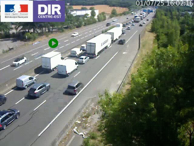 Caméra de circulation à Saint-Priest à la jonction entre l'A43 et l'A46 en direction de Marseille