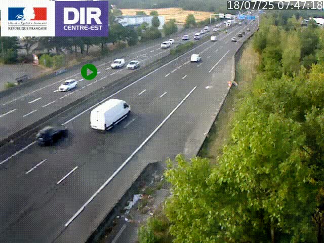 Caméra de circulation à Saint-Priest à la jonction entre l'A43 et l'A46 en direction de Marseille
