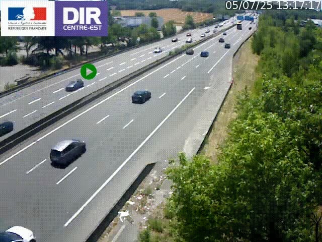Caméra de circulation à Saint-Priest à la jonction entre l'A43 et l'A46 en direction de Marseille