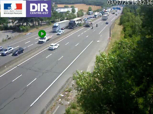 Caméra de circulation à Saint-Priest à la jonction entre l'A43 et l'A46 en direction de Marseille