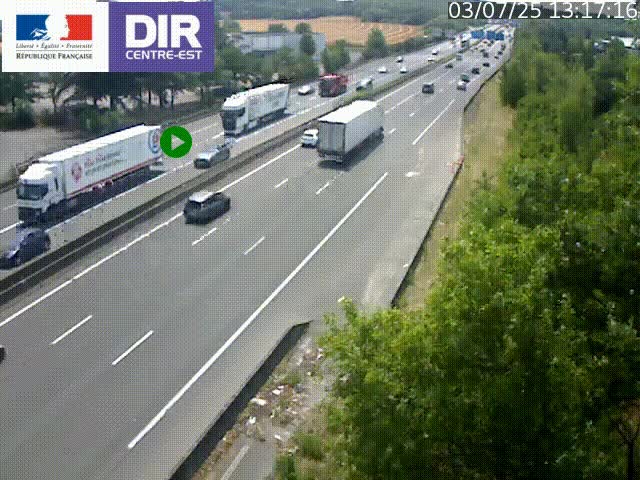 Caméra de circulation à Saint-Priest à la jonction entre l'A43 et l'A46 en direction de Marseille
