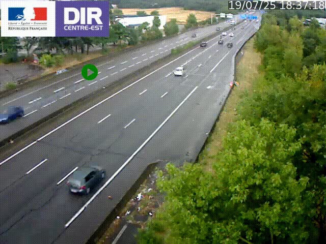 Caméra de circulation à Saint-Priest à la jonction entre l'A43 et l'A46 en direction de Marseille