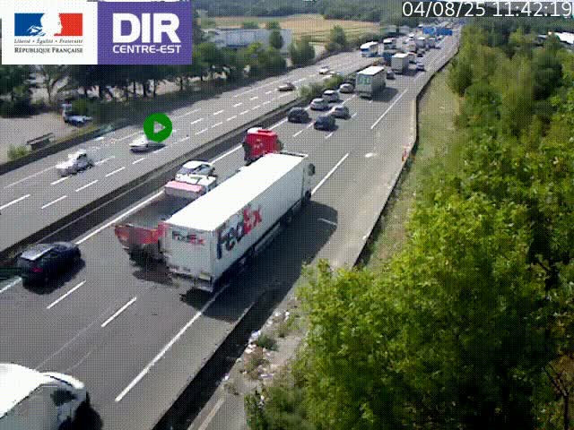 Caméra de circulation à Saint-Priest à la jonction entre l'A43 et l'A46 en direction de Marseille