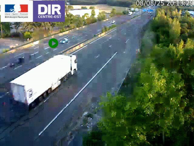 Caméra de circulation à Saint-Priest à la jonction entre l'A43 et l'A46 en direction de Marseille