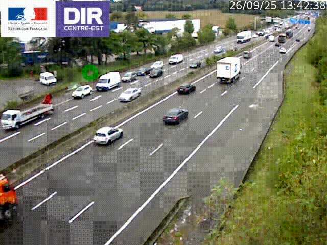Caméra de circulation à Saint-Priest à la jonction entre l'A43 et l'A46 en direction de Marseille