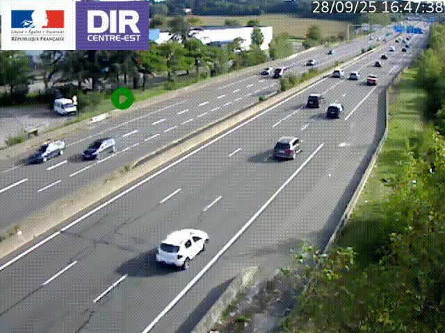 Caméra de circulation à Saint-Priest à la jonction entre l'A43 et l'A46 en direction de Marseille