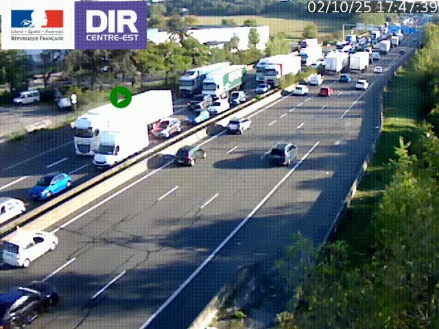 Caméra de circulation à Saint-Priest à la jonction entre l'A43 et l'A46 en direction de Marseille