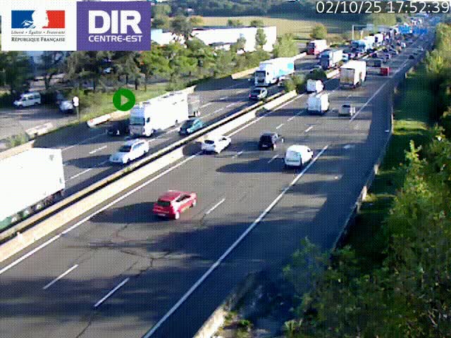 Caméra de circulation à Saint-Priest à la jonction entre l'A43 et l'A46 en direction de Marseille