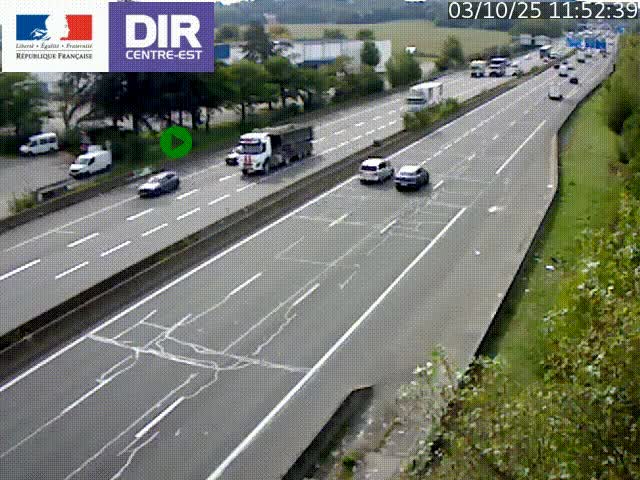 Caméra de circulation à Saint-Priest à la jonction entre l'A43 et l'A46 en direction de Marseille