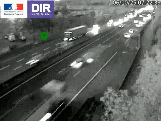 Caméra de circulation à Saint-Priest à la jonction entre l'A43 et l'A46 en direction de Marseille