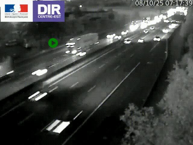 Caméra de circulation à Saint-Priest à la jonction entre l'A43 et l'A46 en direction de Marseille