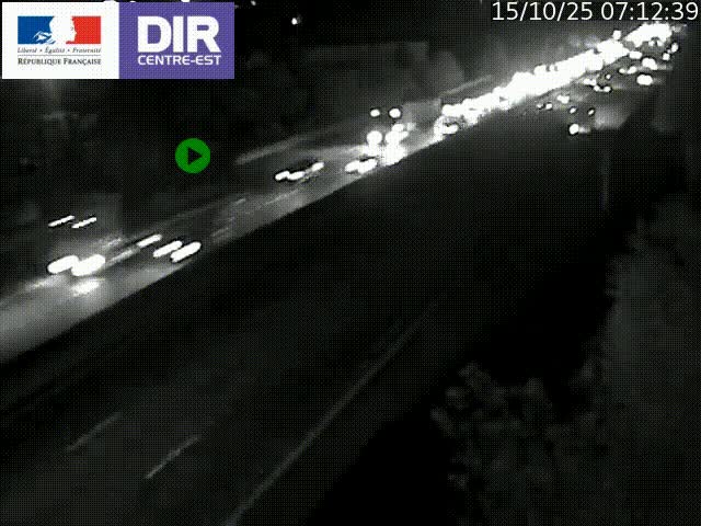 Caméra de circulation à Saint-Priest à la jonction entre l'A43 et l'A46 en direction de Marseille