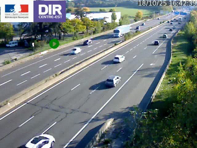 Caméra de circulation à Saint-Priest à la jonction entre l'A43 et l'A46 en direction de Marseille