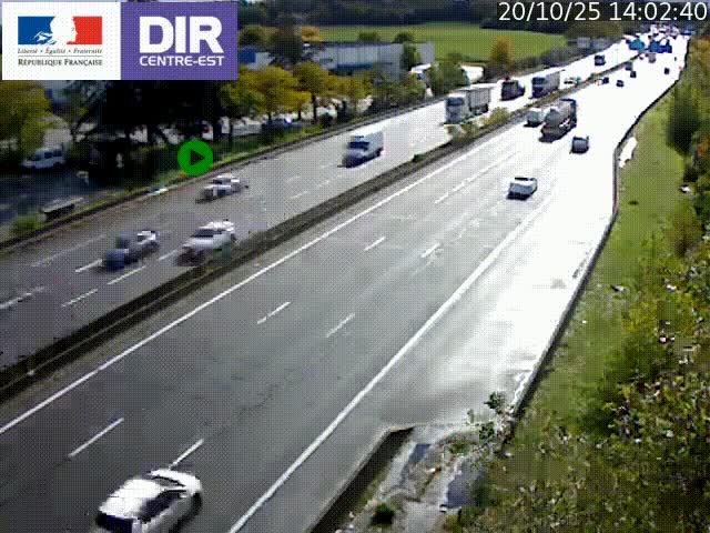 Caméra de circulation à Saint-Priest à la jonction entre l'A43 et l'A46 en direction de Marseille