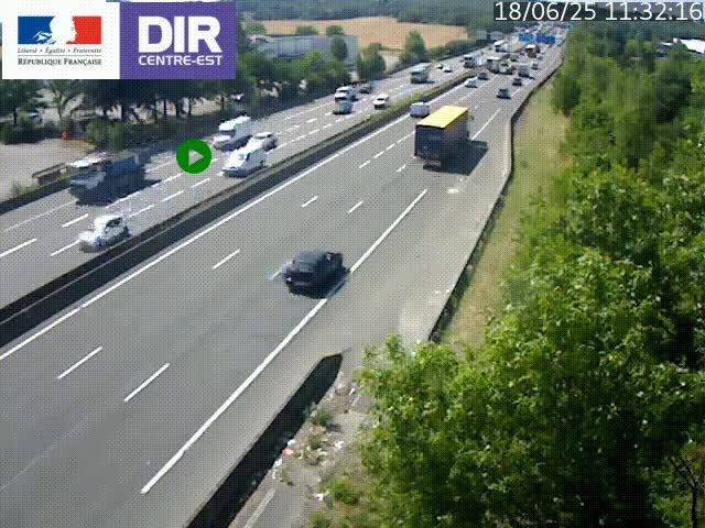 <h2>Caméra de circulation à Saint-Priest à la jonction entre l'A43 et l'A46 en direction de Marseille</h2>