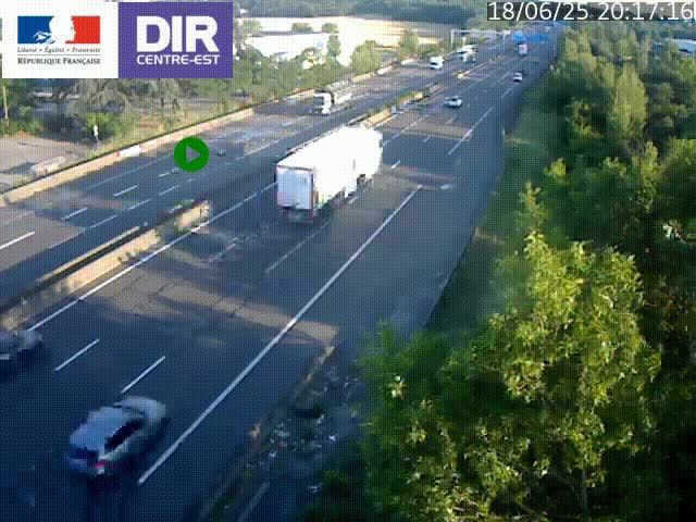 <h2>Caméra de circulation à Saint-Priest à la jonction entre l'A43 et l'A46 en direction de Marseille</h2>