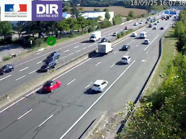 <h2>Caméra de circulation à Saint-Priest à la jonction entre l'A43 et l'A46 en direction de Marseille</h2>