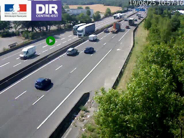 <h2>Caméra de circulation à Saint-Priest à la jonction entre l'A43 et l'A46 en direction de Marseille</h2>