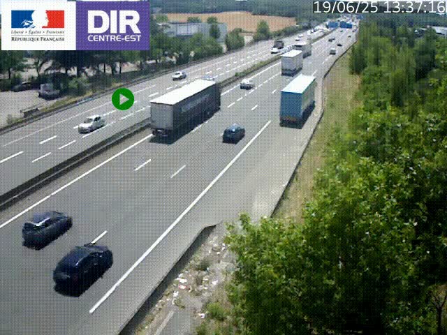 <h2>Caméra de circulation à Saint-Priest à la jonction entre l'A43 et l'A46 en direction de Marseille</h2>