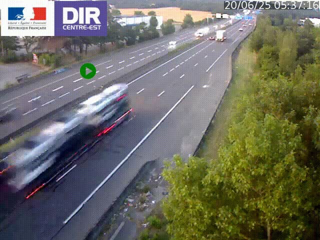 <h2>Caméra de circulation à Saint-Priest à la jonction entre l'A43 et l'A46 en direction de Marseille</h2>