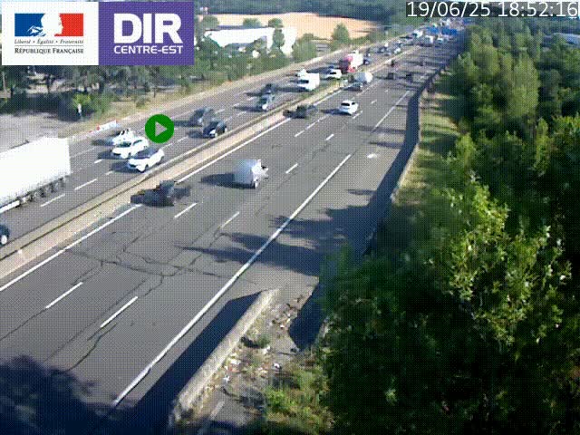 <h2>Caméra de circulation à Saint-Priest à la jonction entre l'A43 et l'A46 en direction de Marseille</h2>