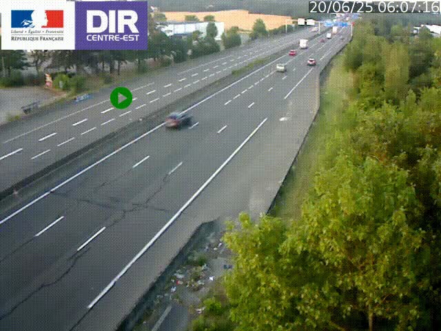 <h2>Caméra de circulation à Saint-Priest à la jonction entre l'A43 et l'A46 en direction de Marseille</h2>