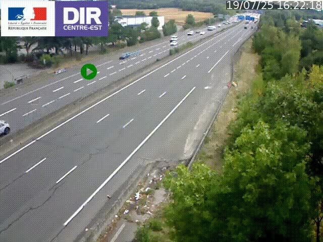<h2>Caméra de circulation à Saint-Priest à la jonction entre l'A43 et l'A46 en direction de Marseille</h2>
