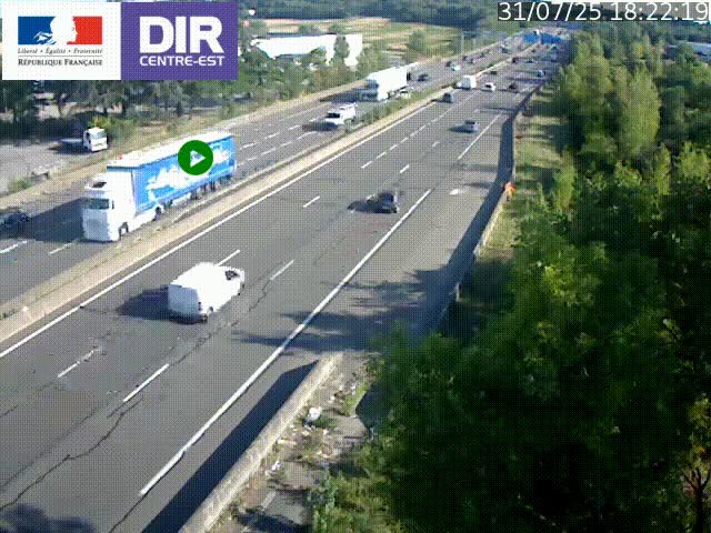 <h2>Caméra de circulation à Saint-Priest à la jonction entre l'A43 et l'A46 en direction de Marseille</h2>