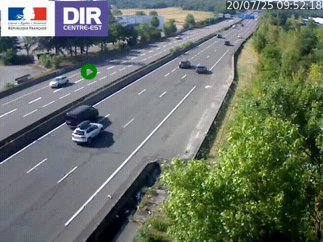 <h2>Caméra de circulation à Saint-Priest à la jonction entre l'A43 et l'A46 en direction de Marseille</h2>