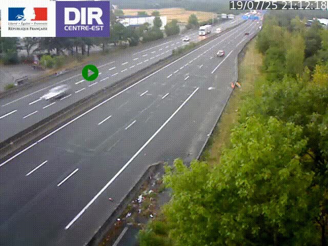 <h2>Caméra de circulation à Saint-Priest à la jonction entre l'A43 et l'A46 en direction de Marseille</h2>