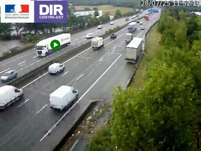 <h2>Caméra de circulation à Saint-Priest à la jonction entre l'A43 et l'A46 en direction de Marseille</h2>