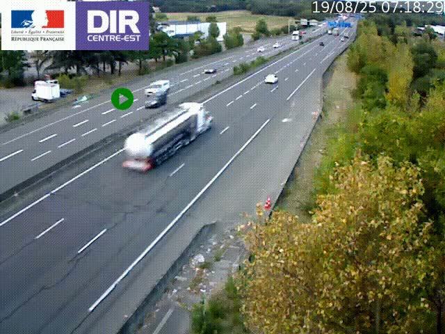 <h2>Caméra de circulation à Saint-Priest à la jonction entre l'A43 et l'A46 en direction de Marseille</h2>