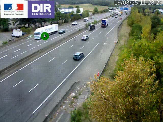 <h2>Caméra de circulation à Saint-Priest à la jonction entre l'A43 et l'A46 en direction de Marseille</h2>