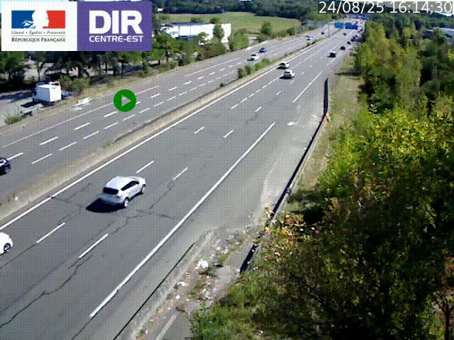<h2>Caméra de circulation à Saint-Priest à la jonction entre l'A43 et l'A46 en direction de Marseille</h2>