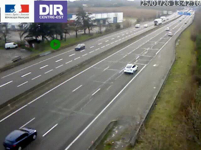 <h2>Caméra de circulation à Saint-Priest à la jonction entre l'A43 et l'A46 en direction de Marseille</h2>