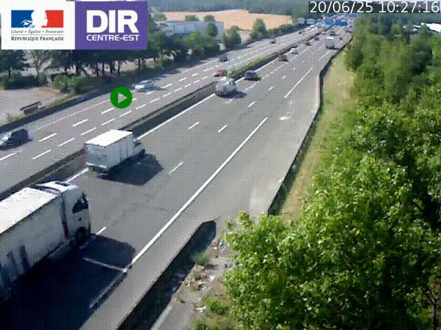 <h2>Caméra de circulation à Saint-Priest à la jonction entre l'A43 et l'A46 en direction de Marseille</h2>