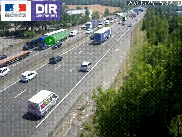 <h2>Caméra de circulation à Saint-Priest à la jonction entre l'A43 et l'A46 en direction de Marseille</h2>