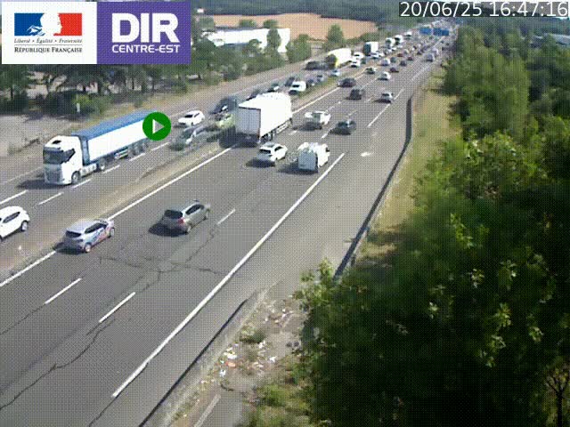<h2>Caméra de circulation à Saint-Priest à la jonction entre l'A43 et l'A46 en direction de Marseille</h2>