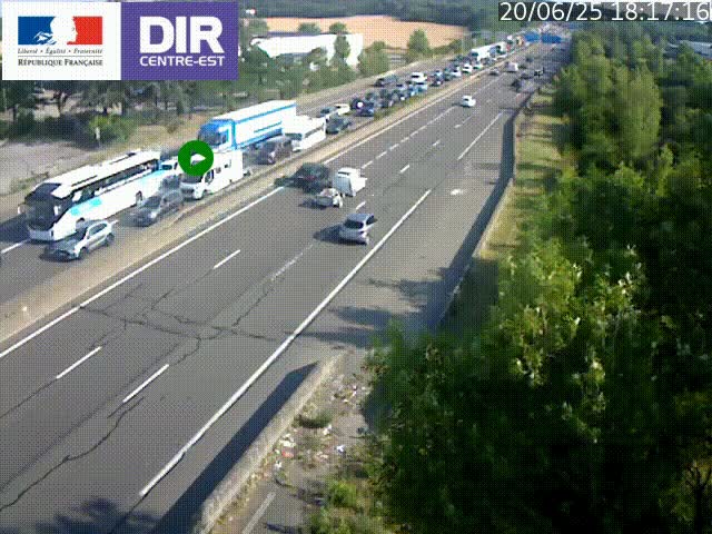 <h2>Caméra de circulation à Saint-Priest à la jonction entre l'A43 et l'A46 en direction de Marseille</h2>
