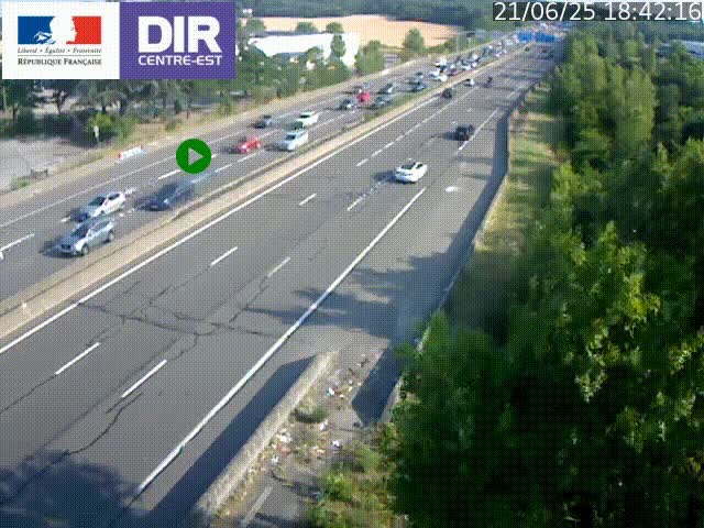 <h2>Caméra de circulation à Saint-Priest à la jonction entre l'A43 et l'A46 en direction de Marseille</h2>