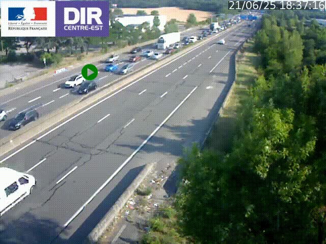<h2>Caméra de circulation à Saint-Priest à la jonction entre l'A43 et l'A46 en direction de Marseille</h2>