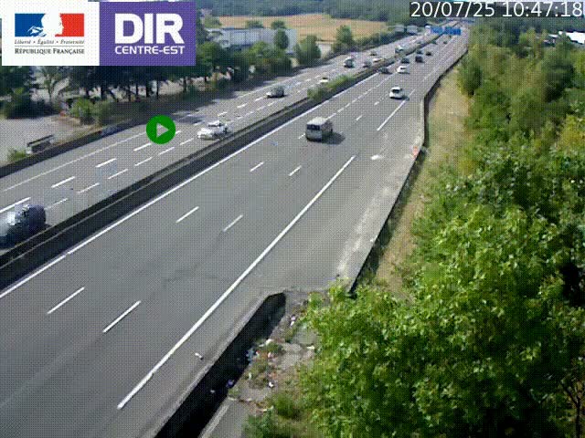 <h2>Caméra de circulation à Saint-Priest à la jonction entre l'A43 et l'A46 en direction de Marseille</h2>