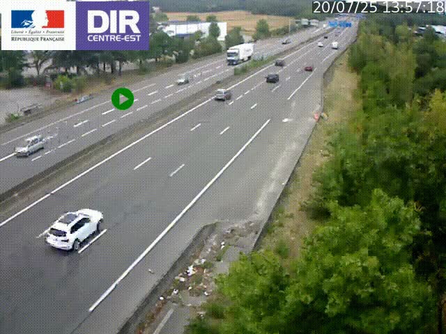 <h2>Caméra de circulation à Saint-Priest à la jonction entre l'A43 et l'A46 en direction de Marseille</h2>