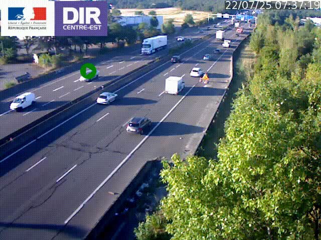 <h2>Caméra de circulation à Saint-Priest à la jonction entre l'A43 et l'A46 en direction de Marseille</h2>