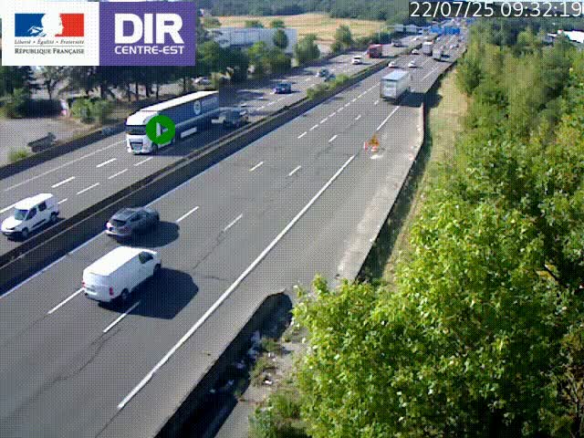 <h2>Caméra de circulation à Saint-Priest à la jonction entre l'A43 et l'A46 en direction de Marseille</h2>