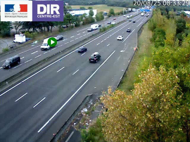 <h2>Caméra de circulation à Saint-Priest à la jonction entre l'A43 et l'A46 en direction de Marseille</h2>