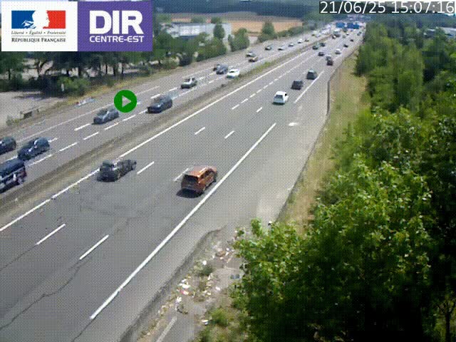 <h2>Caméra de circulation à Saint-Priest à la jonction entre l'A43 et l'A46 en direction de Marseille</h2>