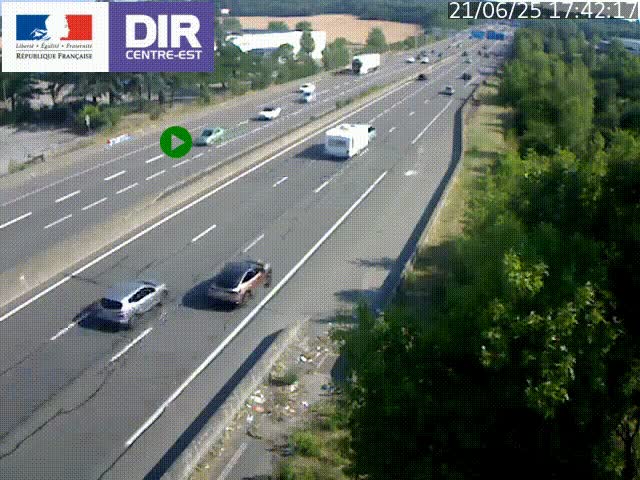 <h2>Caméra de circulation à Saint-Priest à la jonction entre l'A43 et l'A46 en direction de Marseille</h2>