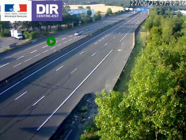<h2>Caméra de circulation à Saint-Priest à la jonction entre l'A43 et l'A46 en direction de Marseille</h2>